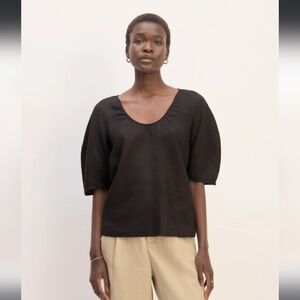 NWT Everlane Black The Scoop Top Small